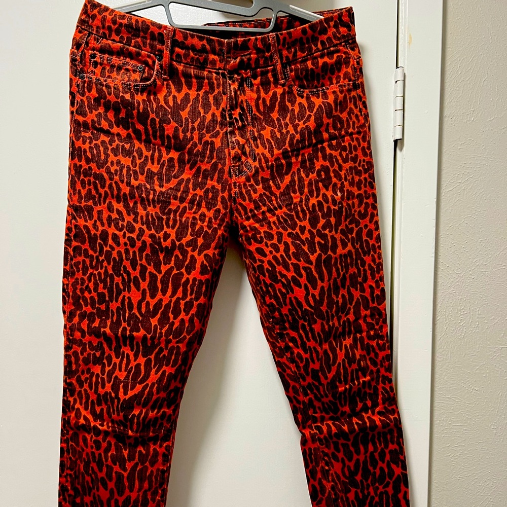 High waisted Skinny - Animal Print- Denim - Size 29
